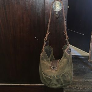 Tylie Malibu Olive and Brown Satchel